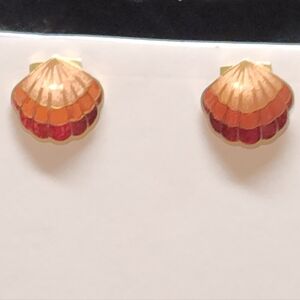 ✨ VINTAGE 1988 Avon "Sea Treasure" Sunset Shell Earrings ✨